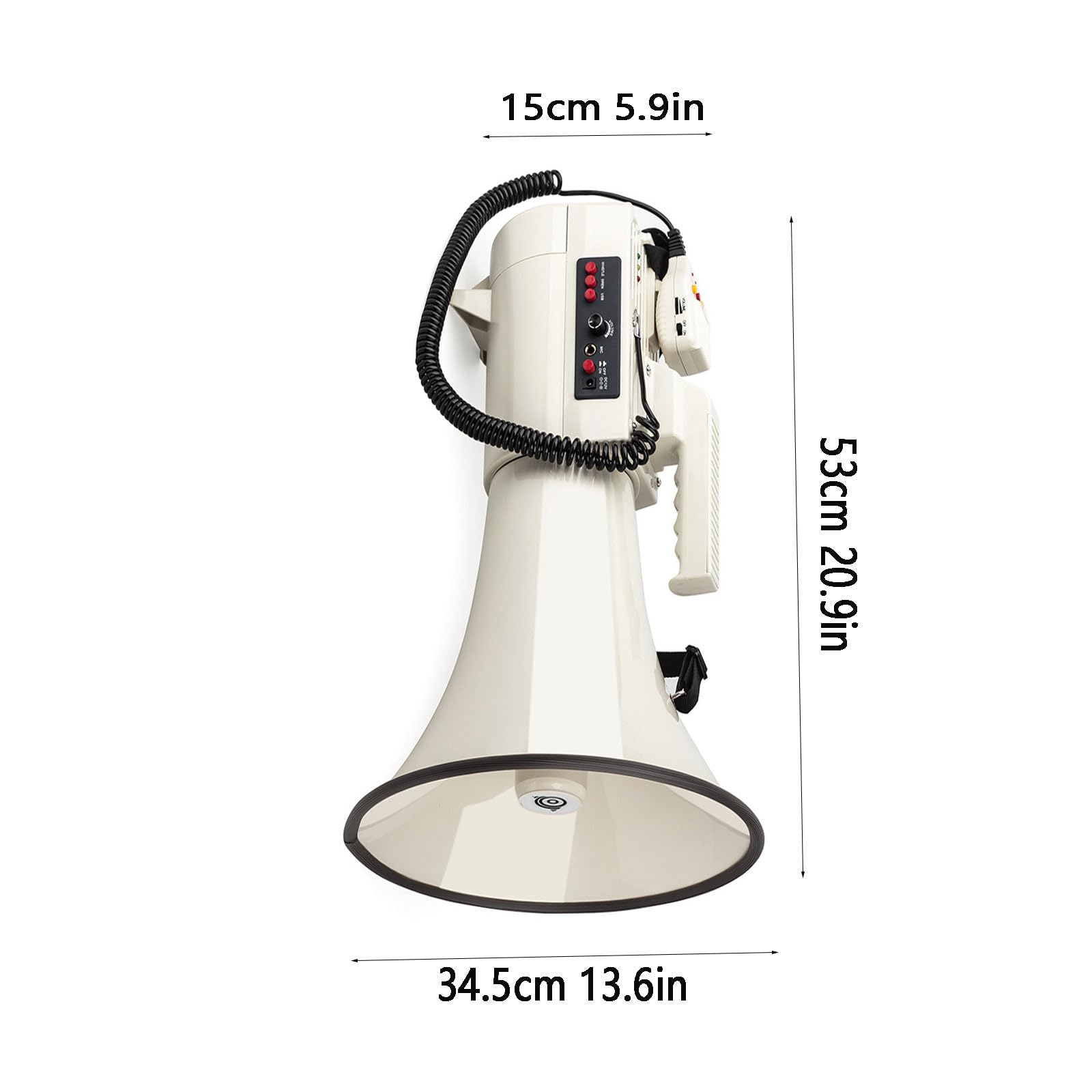Mégaphone Haut-parleur mégaphone professionnel 75 W avec enregistrement et sirène, haut-parleur mégaphone avec lampe flash USB et lecteurs de carte mémoire SD, batterie rechargeable pour activités d