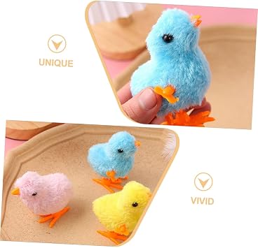 12pcs Wind-up Chicks Toys Chick Toys for Boys and Girls Easter Basket Filler Random Color