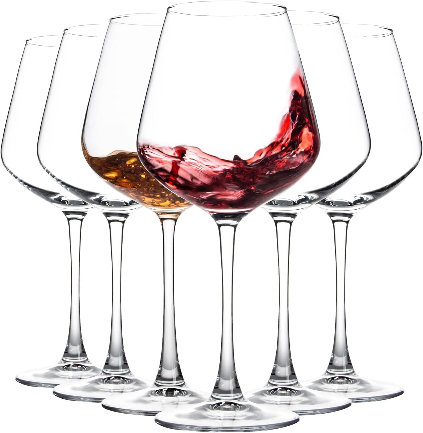 Italian Burgundy Red Wine Glass | 510 ml | Red or White Wine Glasses, Ideal for Wine Tasting, Anniversary, Wedding - Wine Glasses Set, Clear (Set of 02)-image-14