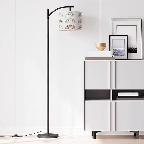 Miniatura 3 de Lámpara de pie moderna de arco con atenuador de mediados de siglo, bohemio, juego de arco iris, colorido, pastel, lindo, apto para niños, delicados