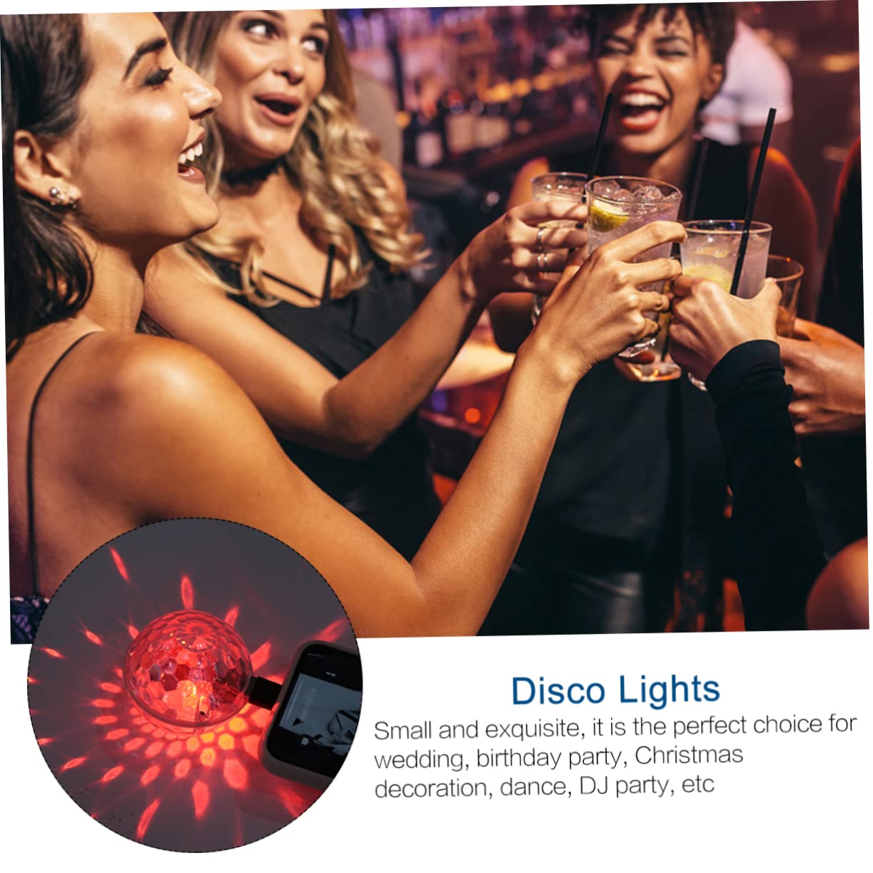 Balacoo 1Pc Charging LED Stage Light Disco Ball Lamp with Voice Control Light for Parties Mobile Phone Compatible Stylish and Durable Design