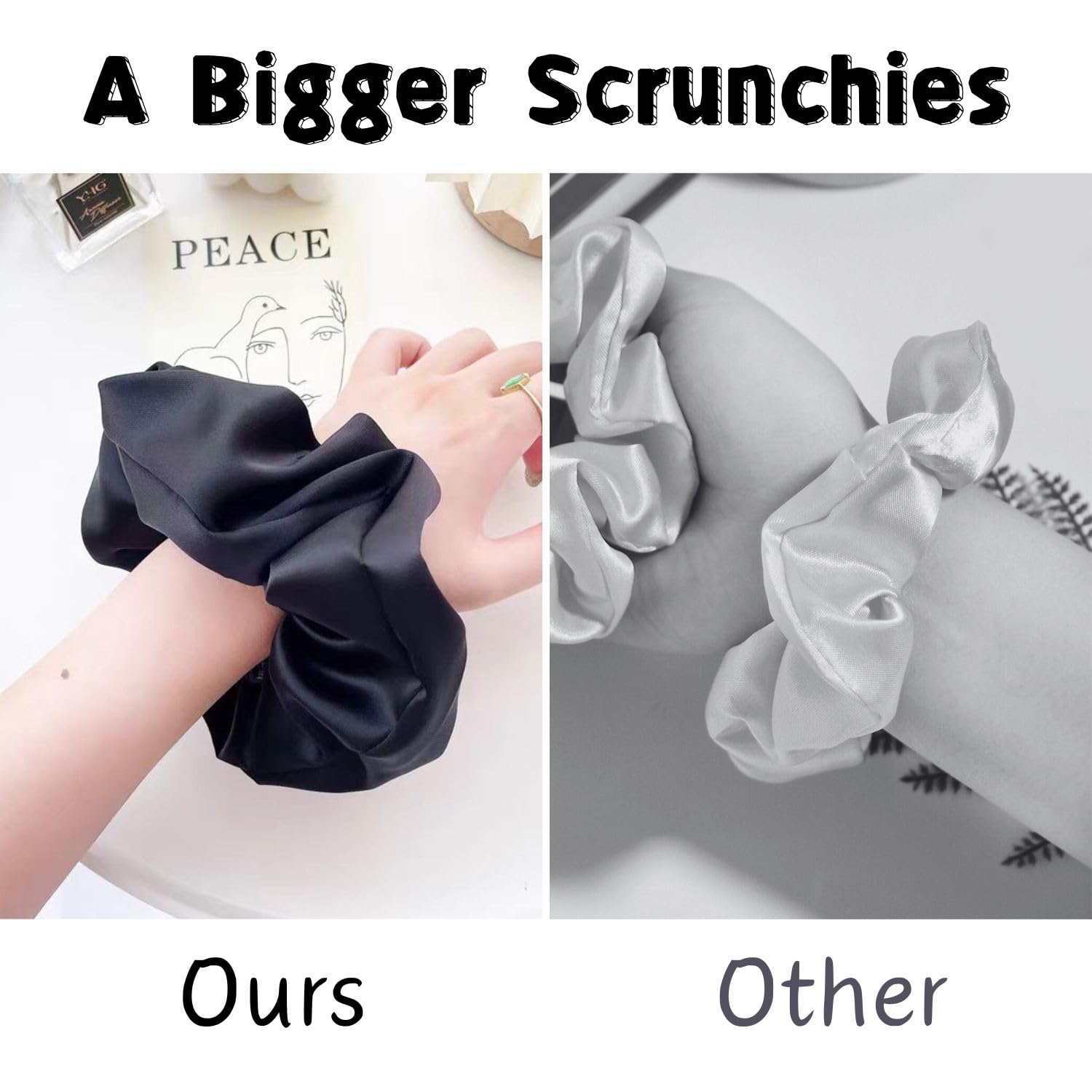 6 PCS Big Scrunchies for Women Large Satin Hair Ties No Damage - Image 3