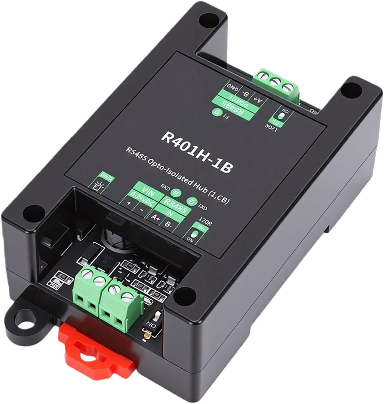 banapoy 485 Isolated Serial Hub Enhanced Anti Interference for Stable Signal Transmission Rail Mount 485 Hub for Industrial Use