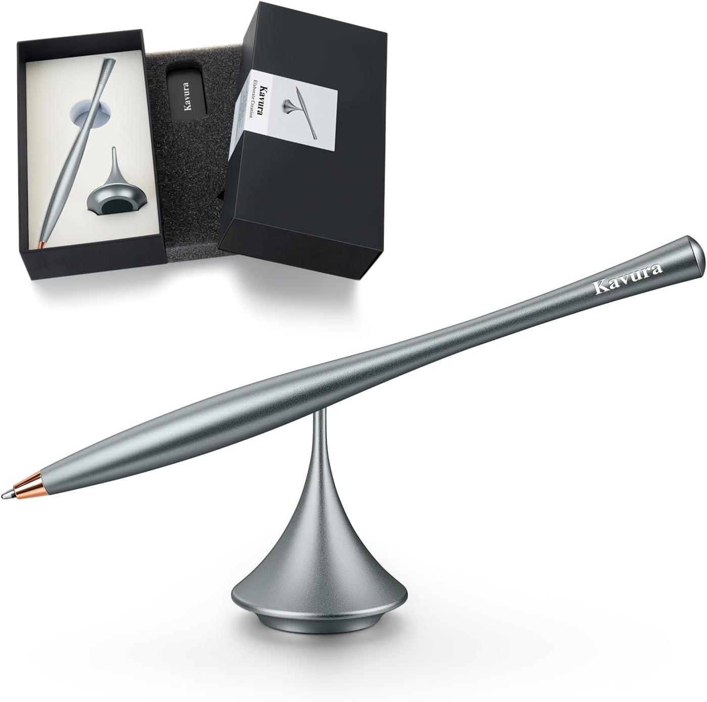 Metal Gravity Spinner Pen – Crafted with Japanese Precision, Anodized for a Sleek Metallic Finish – Relieves Stress & Sparks Creativity – Elegant Gift for Professionals and Graduates (Grey)