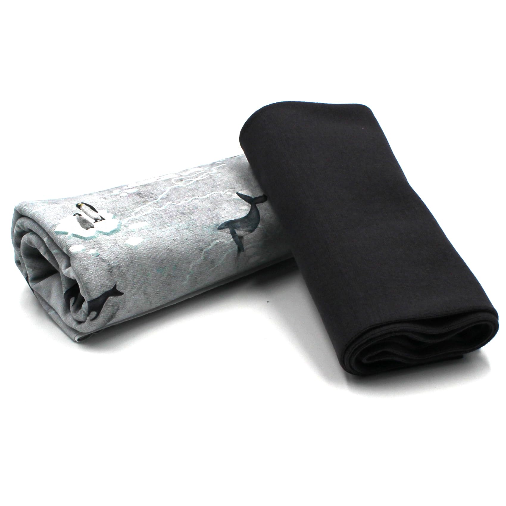 VmG-StoreVmG-Store Jersey fabric set, colour-coordinated design + plain, each 0.5 m x 1.5 m, 95% cotton, 5% elastane, Tex Standard 100 (sea creatures + anthracite, set 18)