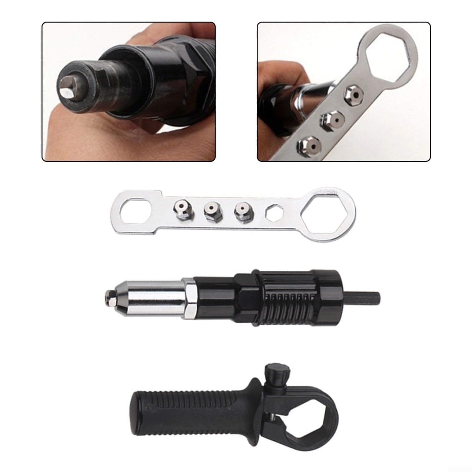 NexRen Kit Adattatore per Rivettatrice per Trapano Elettrico in Acciaio
