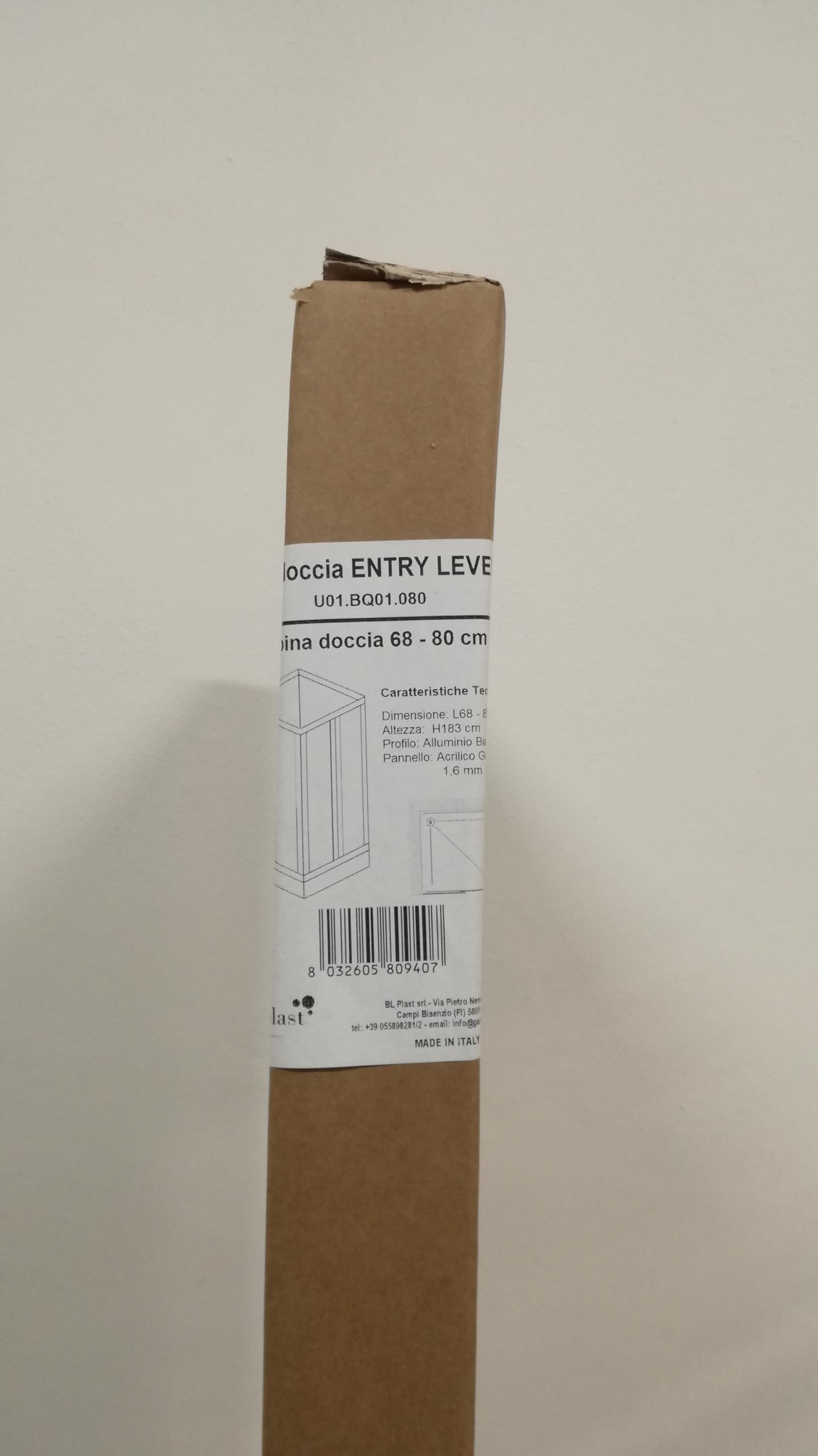 Box doccia cabina angolare 80x80, riducibile su misura da cm.80 a cm.68