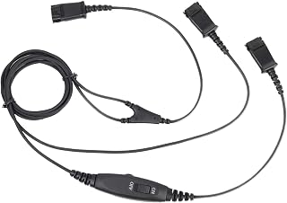 Supervisor Splitter Y-Cord with Switchable Mute Button and Volume Control for Plantronics and VoiceJoy Headsets,Use for Coaching, Supervising, Training, Monitoring Calls