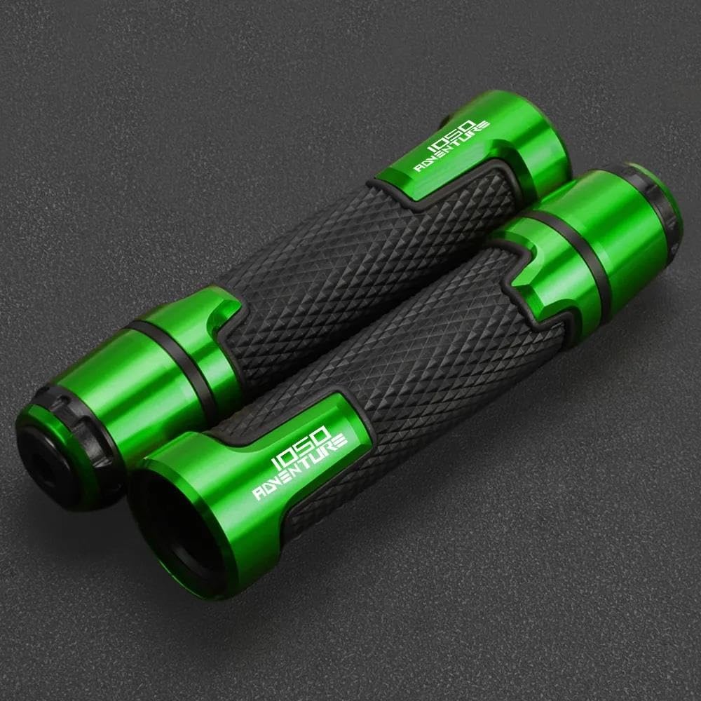 Poignées de barre 22mm moto Adventure 1050 en aluminium usiné vert