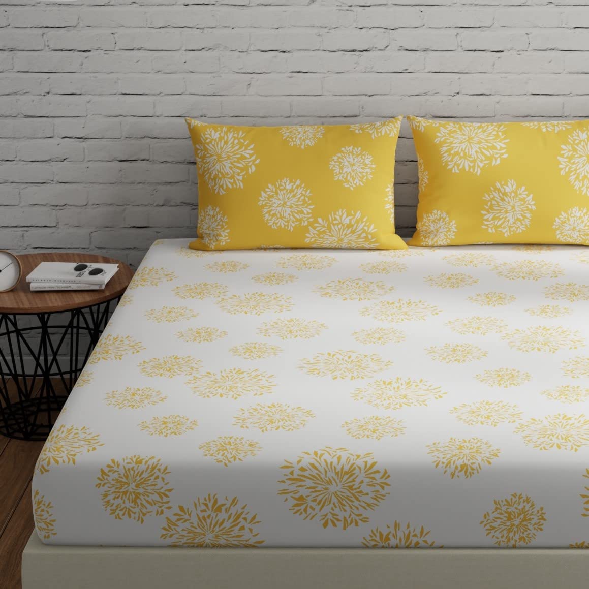 Huesland by Ahmedabad Cotton 144 TC Cotton Bedsheets for Double Bed