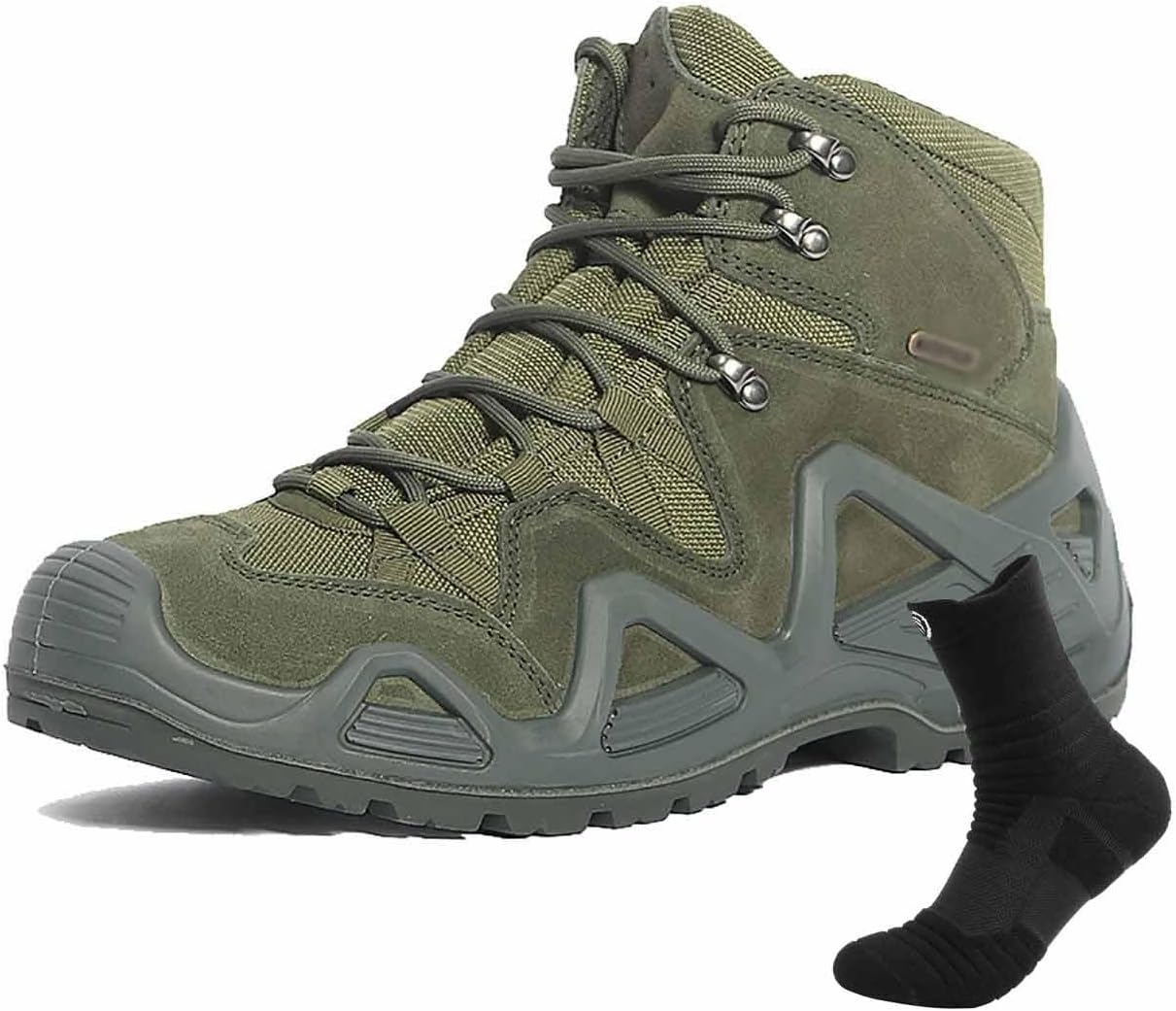 CLSQLXYJZC Men's Military Tactical Work Boots, Breathable Military Combat Desert Boots Lightweight Non-Slip Hiking Boots for Men Durable Army Combat Boots