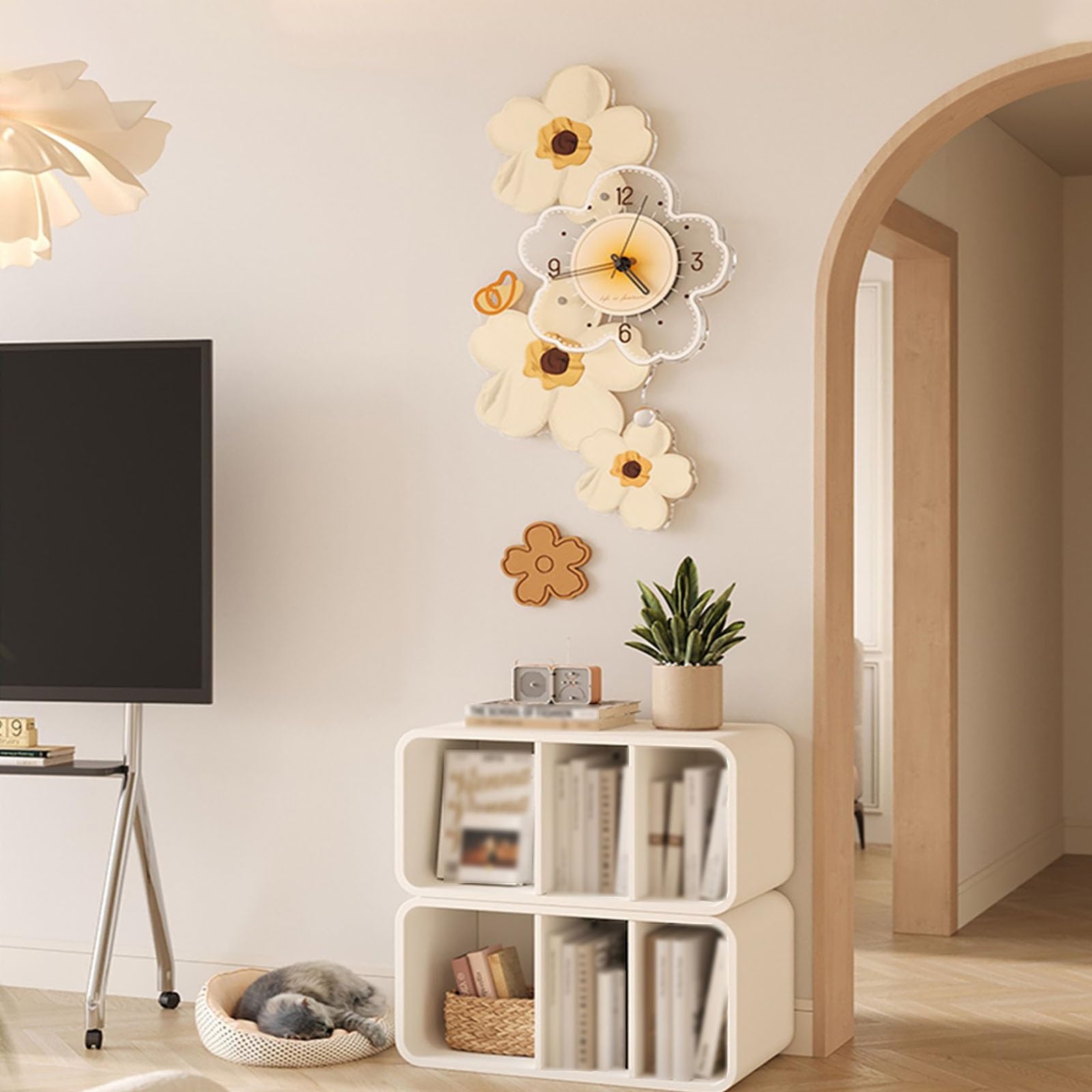 Reloj Cocina Reloj de Pared Decorativo Flores Creativas 3D