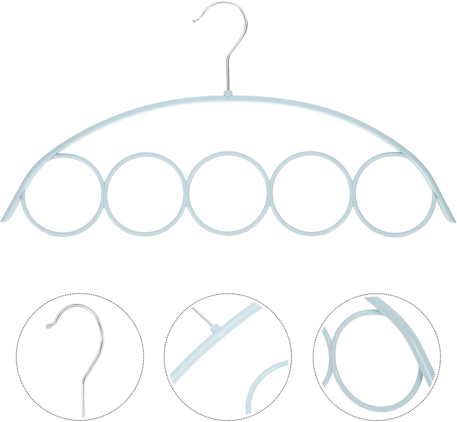 4pcs Ring Scarf Hanger Organizer with Metal Hook