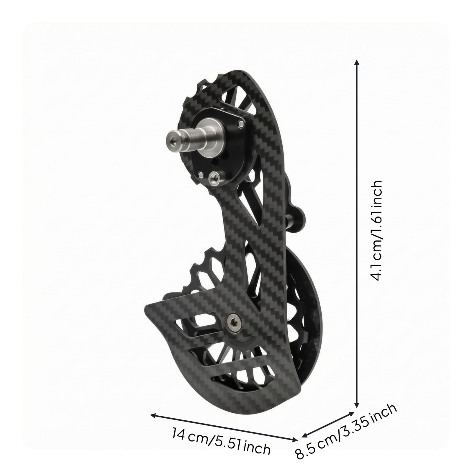 MERIGLARE Desviador Trasero para Bicicleta Conjunto de Polea Guía Ruedas Dentadas Jaula Skeleton Diseño Recortado Que Aligera y Centra Fibra de Carbono con Eje , Style to 2