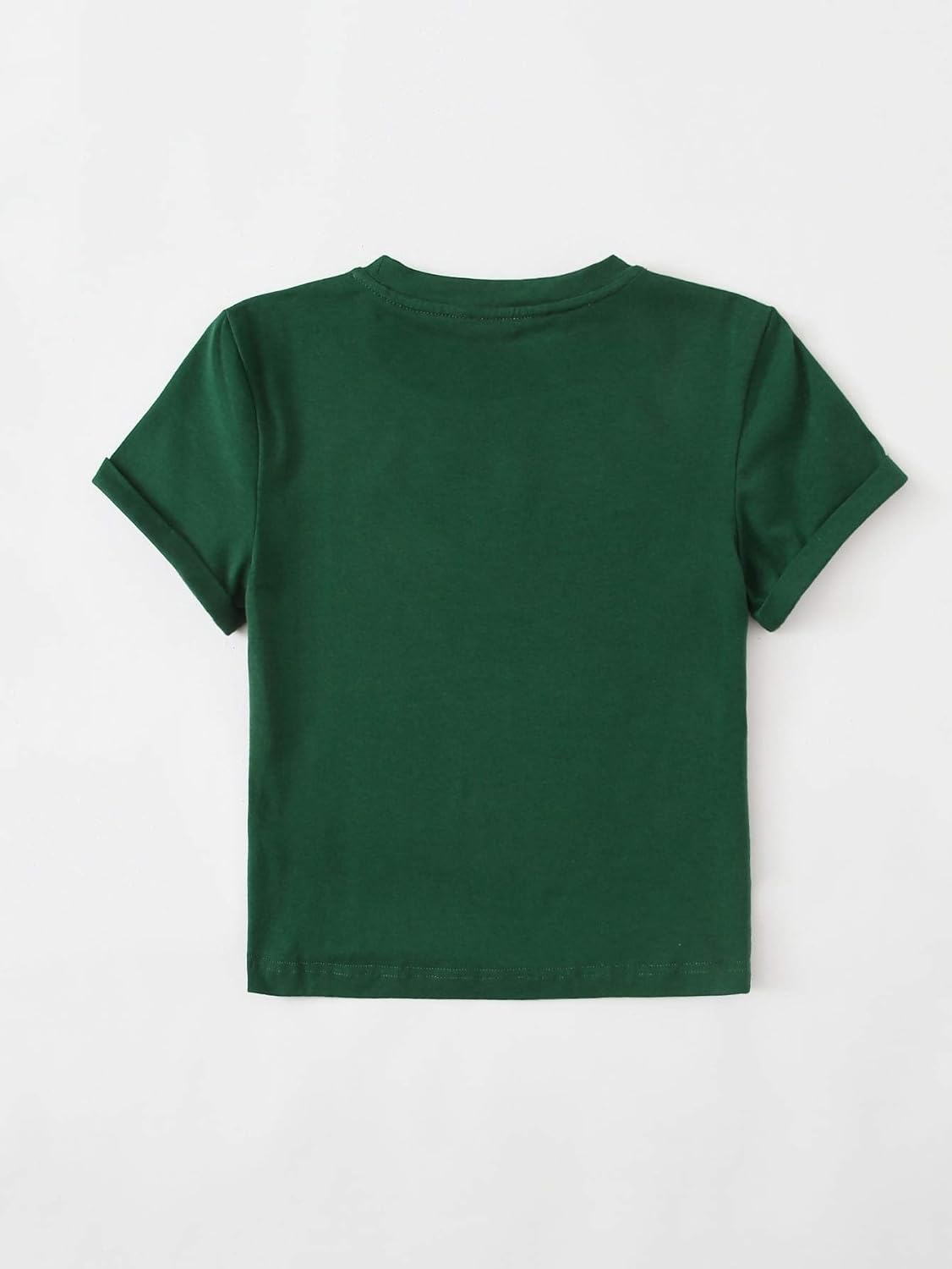 Milumia Girl's Casual Letter Print Cuffed Short Sleeve Crewneck Tee T Shirt Top: Clothing, Shoes & Jewelry