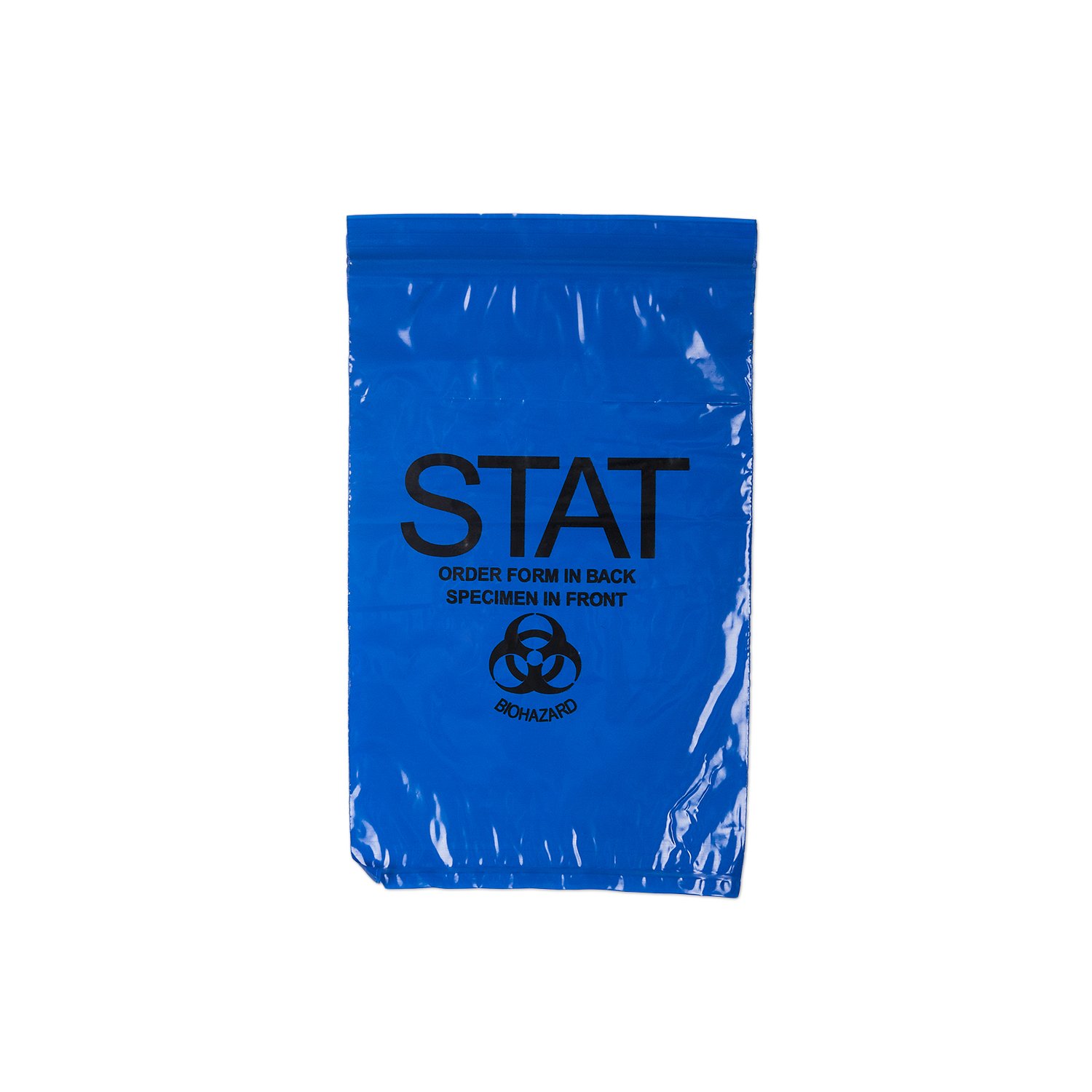 Medegen 4002 Transport Bag, Zip Closure with Pouch, Biohazard, Blue