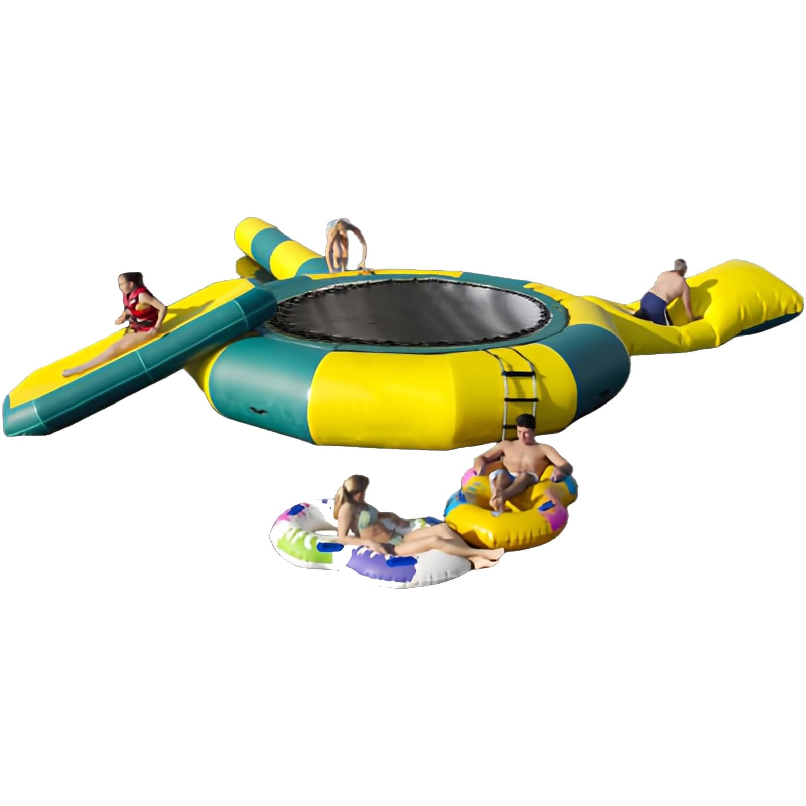 Water Trampoline for Lake?Water Trampoline Park?Tube, Jumping Pillow and Bag - Portable Bounce Swim Platform ?Bouncing Platform for Park Games - Available in 10Ft, 13Ft, 16Ft (Green, 5M/16FT)