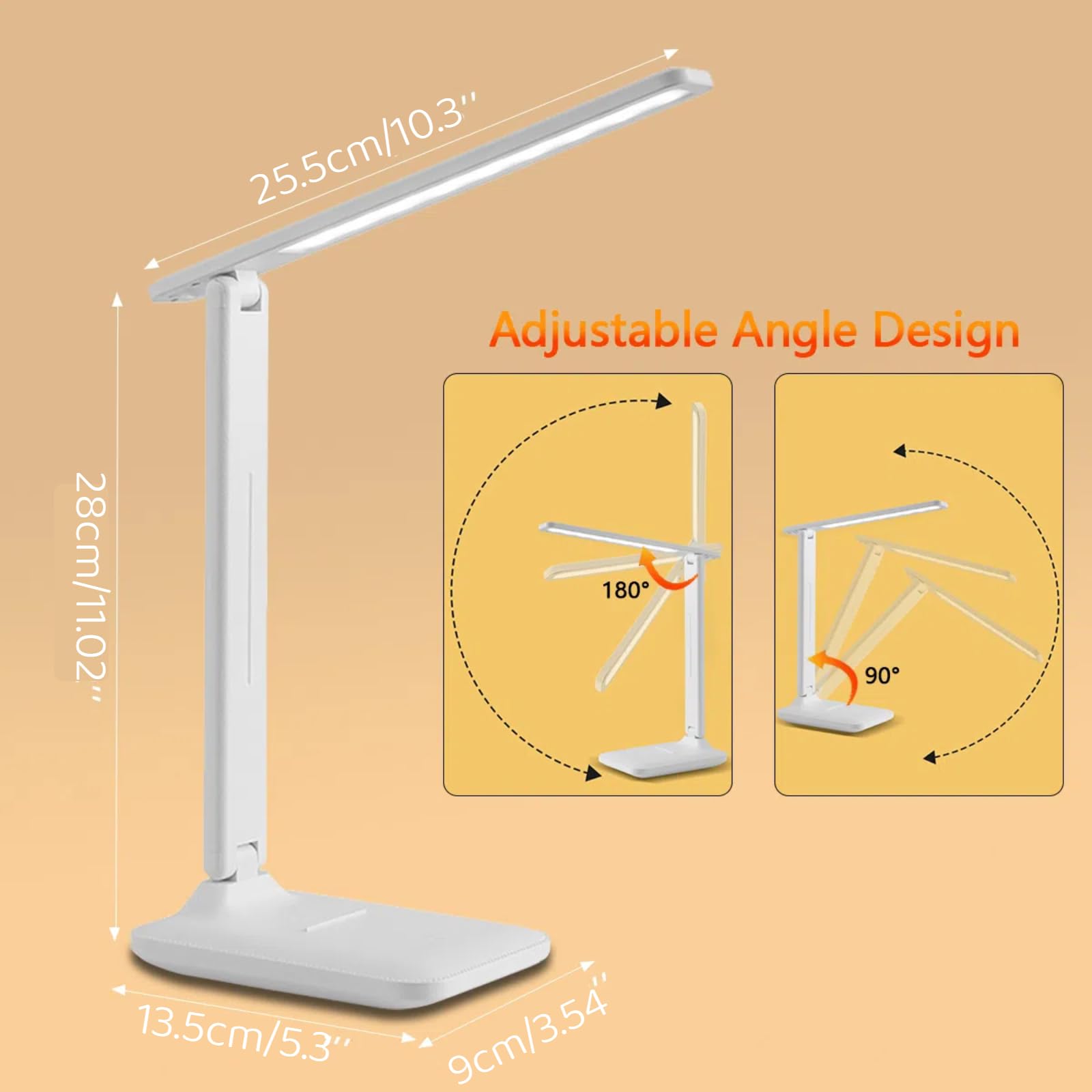 Lámpara Escritorio Lampara Lectura Cuidado Ocular, Lampara de Mesa Lámpara de Escritorio LED control táctil 3 Modos,3 Niveles de Brillo 180° flexo escritorio para Leer,Oficina,Estudiar, Relajamiento