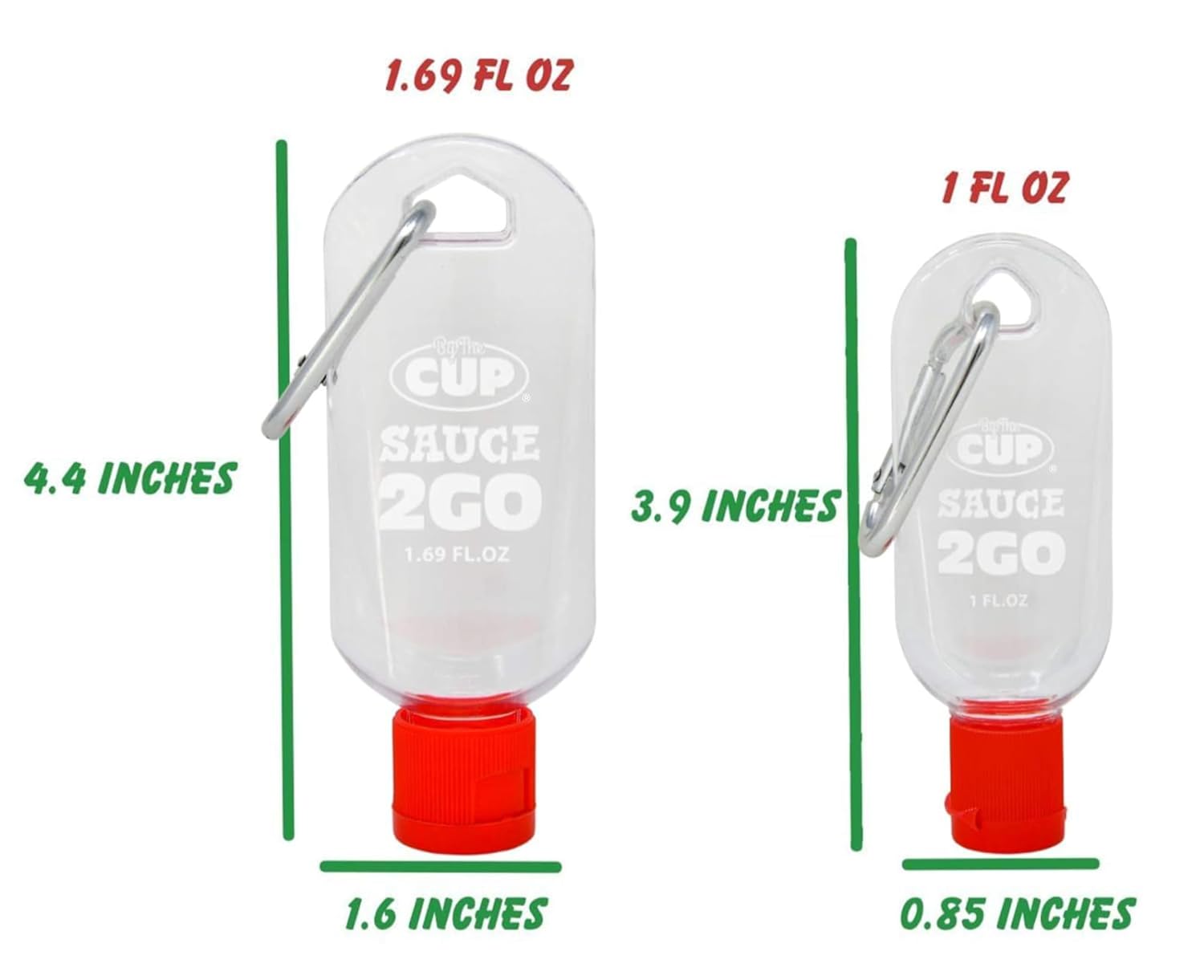 Taco Bell Fire Sauce 7.5 Ounce (Pack of 4) with By The Cup 2 Go Keychains 1.69 Fl oz and 1 Fl oz Mini Sauce Bottles