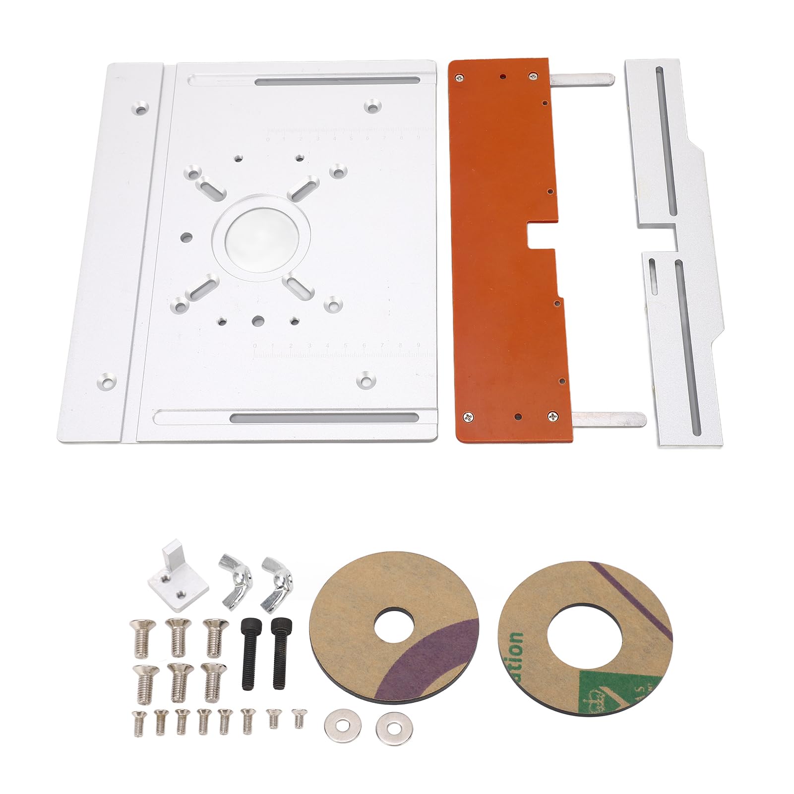 Système de levage pour le travail du bois avec plaque d'insertion robuste