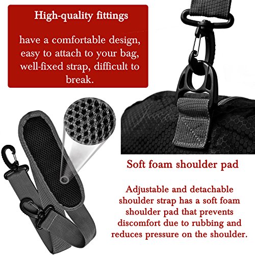 Extra Large Duffle Bag with Pockets - Waterproof Duffel Bag for Women and Men (Black)