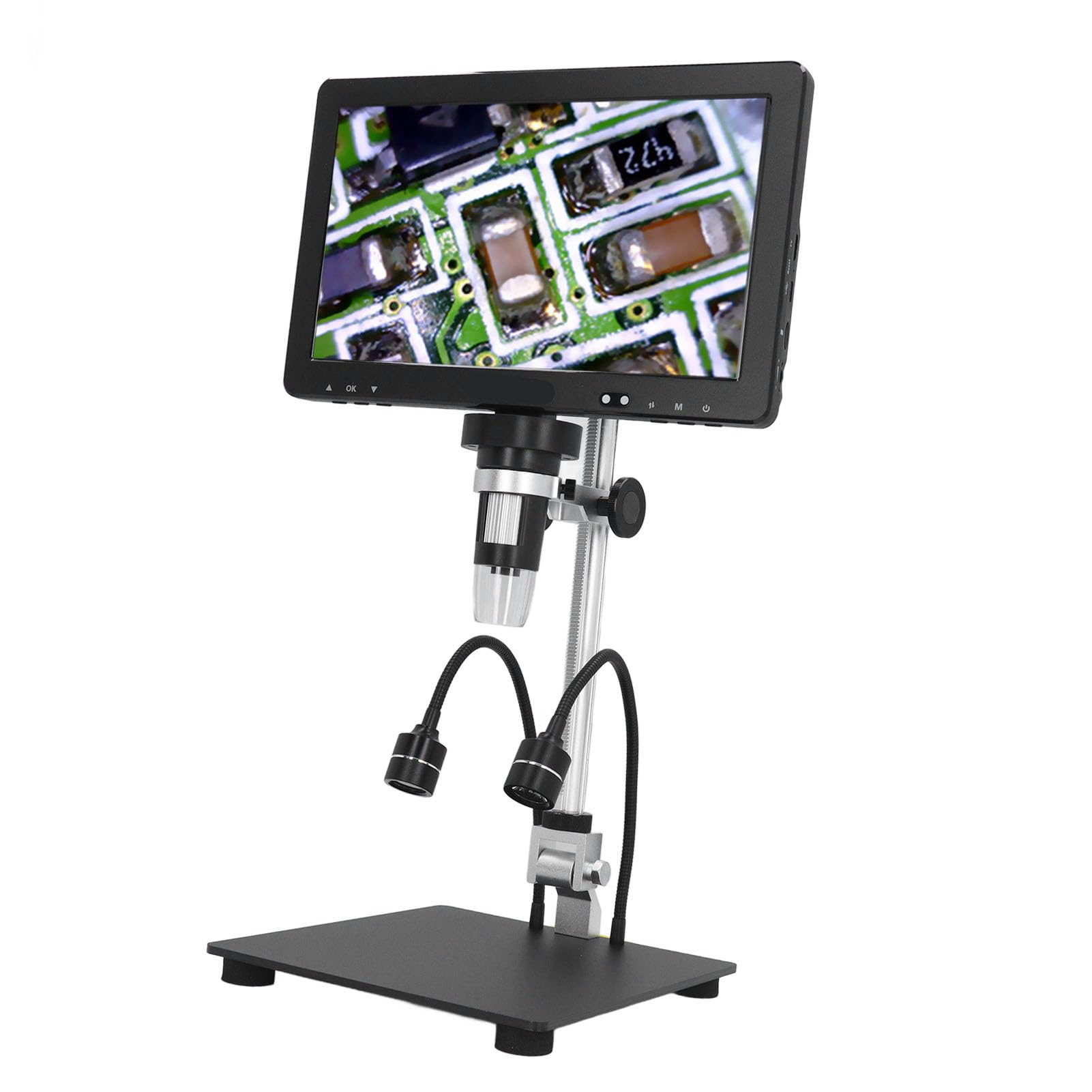 Cyfrowy Mikroskop do Lutowania 10.1 z Obiektywem 2000x 3, Nagrywanie Wideo 2160P UHD, Lupa na Monety Kompatybilna z 8 Regulowanymi Diodami LED, w Zestawie Karta 32 GB
