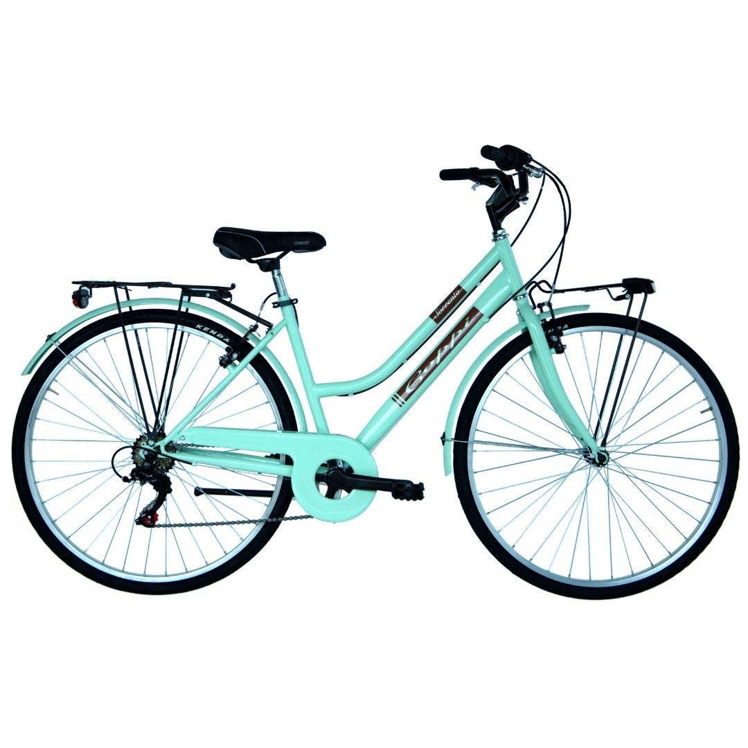 Coppi Bicicletta donna 28" Retrò Sorrento Trekking Acciaio (Verde chiaro)