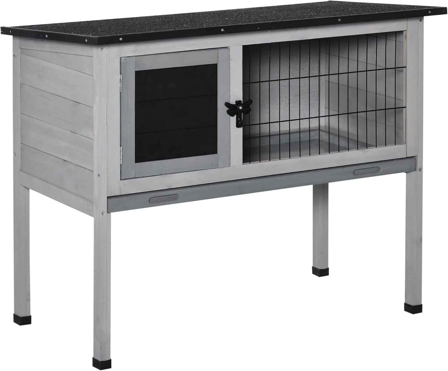 Pawhut Wooden Rabbit Hutch Guinea Pig Hutch Bunny Cage Backyard Built