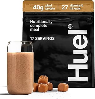 Black Edition | Salted Caramel 40g Vegan Protein Powder | Nutritionally Complete Meal | 27 Vitamins and Minerals, Gluten Free | 17 Servings