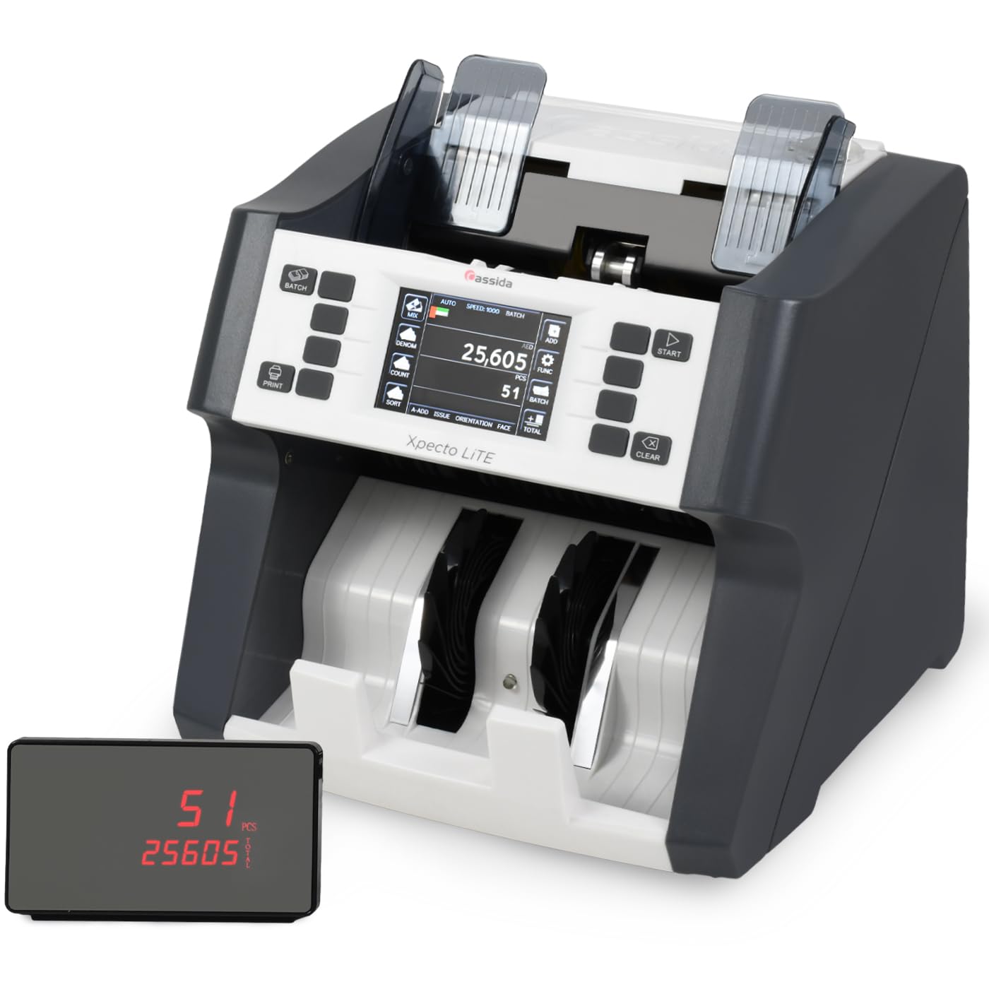 Cassida Xpecto Lite (AED only) Cash counting machine detector bill counter mix value with Dust Cover 2 Years Warranty Exclusive only on Amazon.