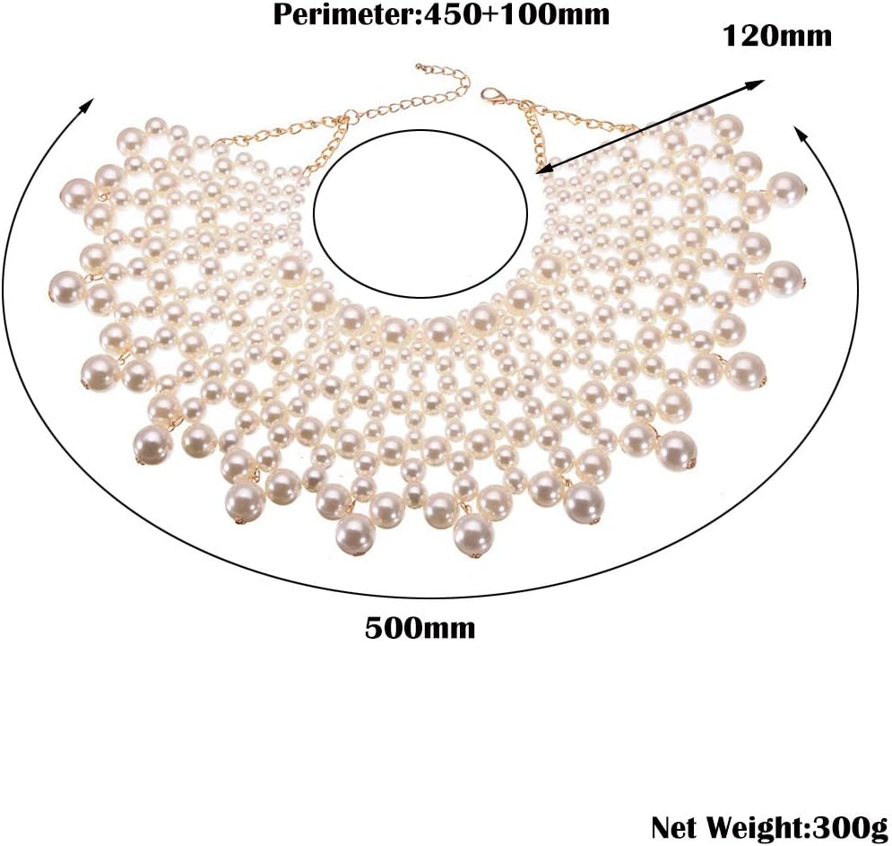 Bib Collar Necklace Chunky CCB/Crystal/Pearl Resin Beads Chain Choker Statement Necklace Womens Fashion Jewelry Necklace - Image 4