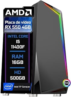 PC Gamer Blue PC Intel Core i5 11400f (11ª Geração) 16GB DDR4 AMD RX 550 4GB HD 500GB - Fonte 500w