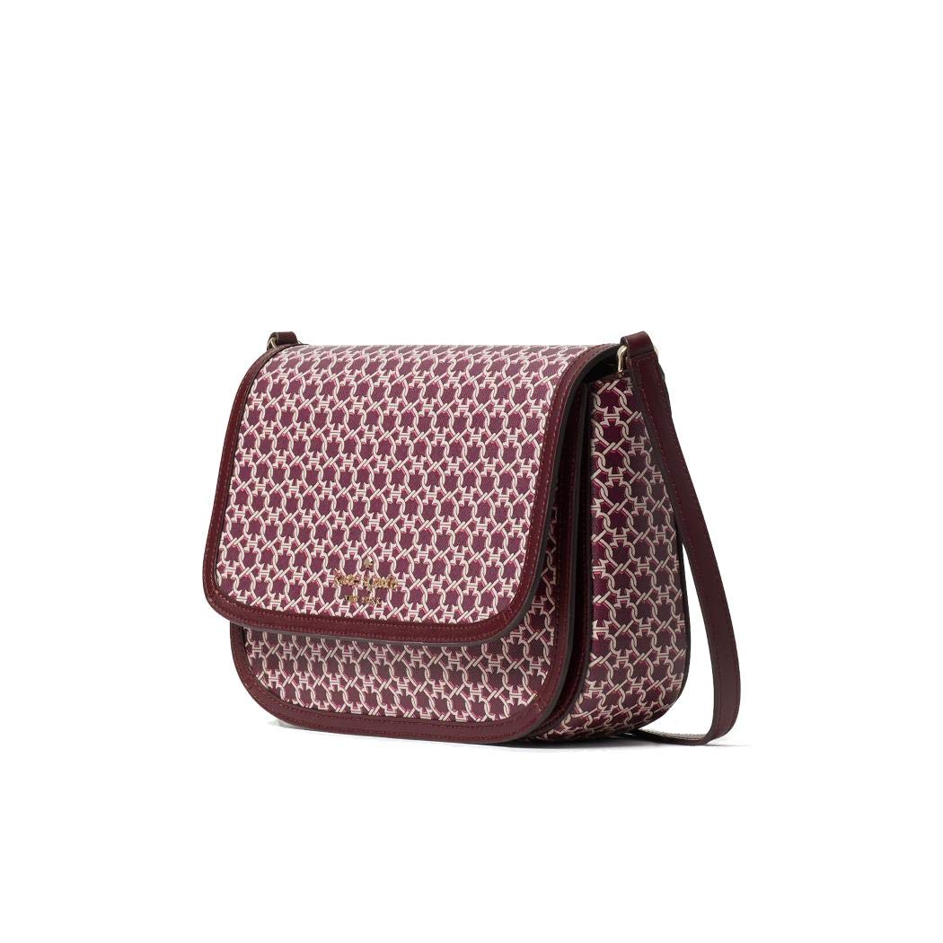 Kate Spade Spade Link Saddle Bag Shoulder Crossbody Bag Purse Handbag, Pink Multi, Medium