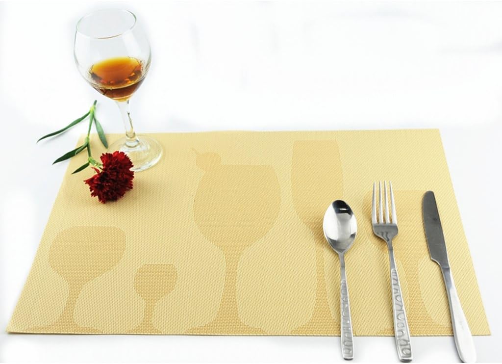 KAMIERFA-Set di 4 bicchieri da vino, anti-scivolo, lavabile, da tavolo ...