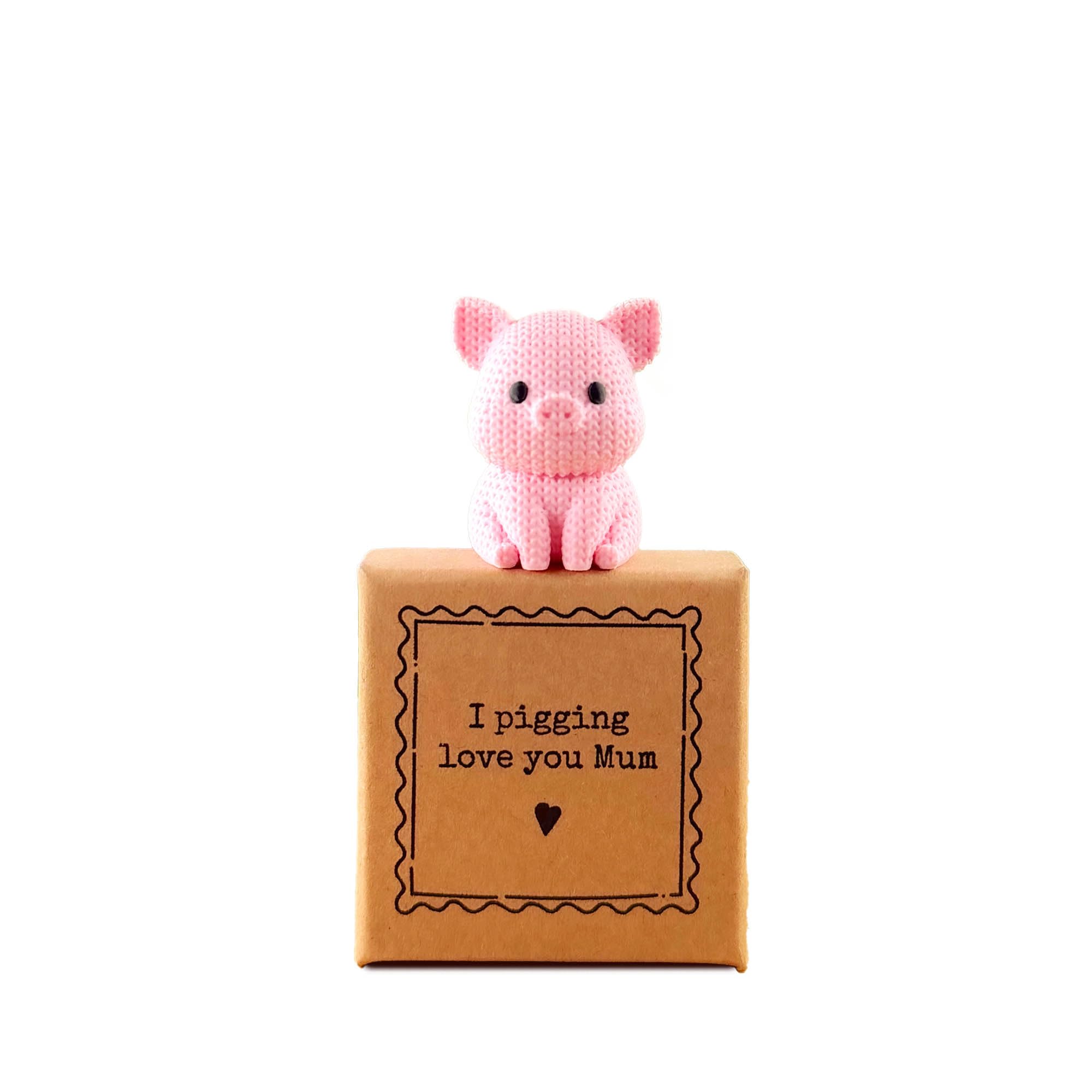 Image Industry “I Pigging Love You Mum” Tiny Little Gift – Pig Mini Figurine Keepsake | Mother’s Day Sentimental Gift | Cute UK Handmade Token Present for Mum