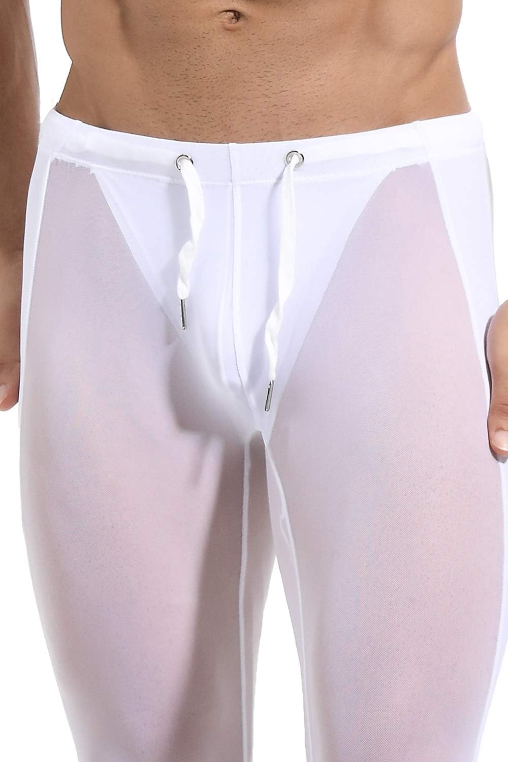 MIZOK Men's Mesh Yoga Pants See Through Compression Tights Workout Leggings - Image 5