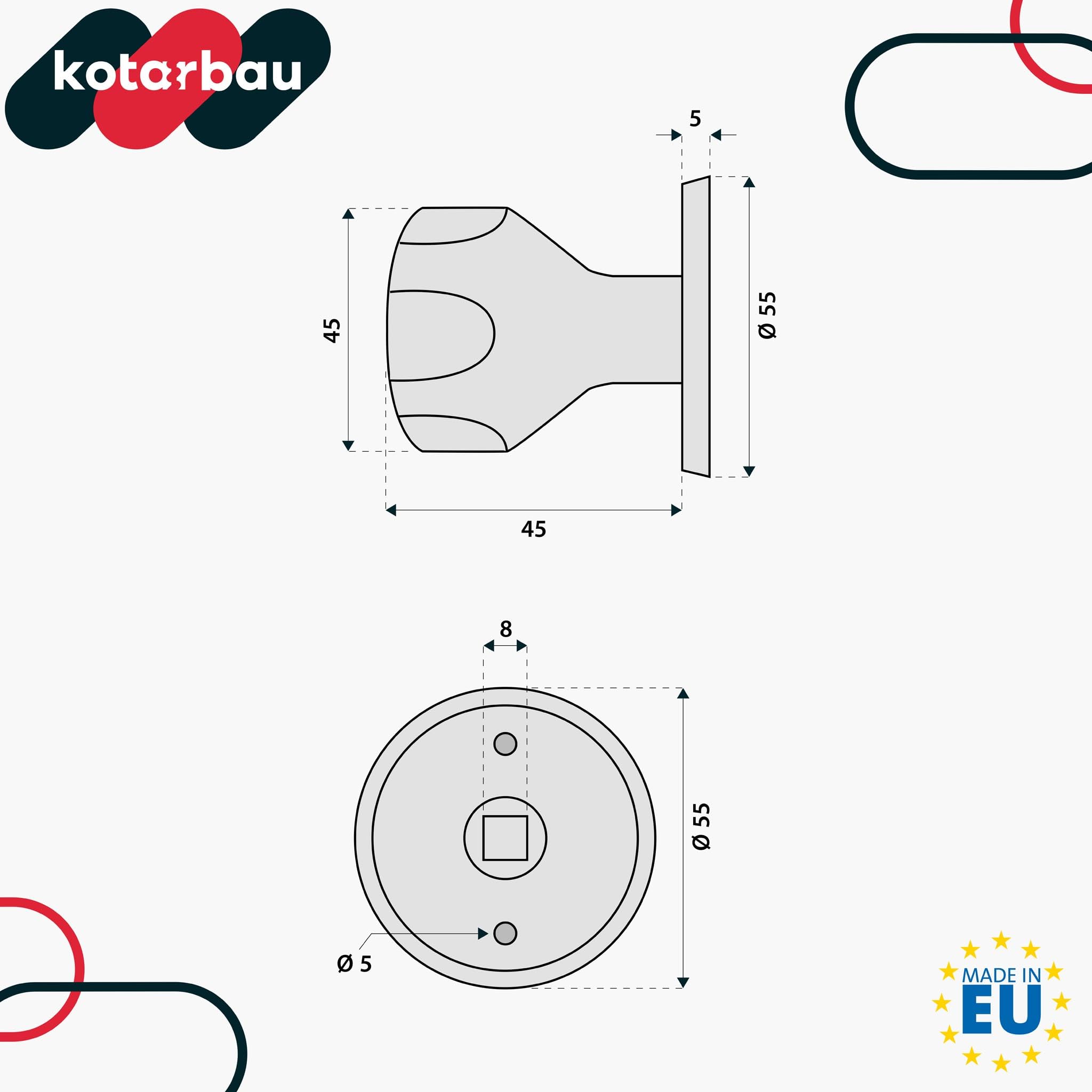 KOTARBAU® Gałka do drzwi obrotowa 5 kolorów okucie drzwiowe kulka do drzwi stal lakierowana gałka kulkowa gałka do drzwi gałka obrotowa drzwi drzwi uchwyt 1 szt. wytrzymały top (czarny)