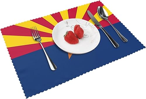 Miniatura 14 de Rectangular Placemats Set of 4, Heat Resistant Maryland Flag Printed Kitchen Dining Table Mats Maryland Flag,Arizona Flag,Canadian Flag,Fantasy