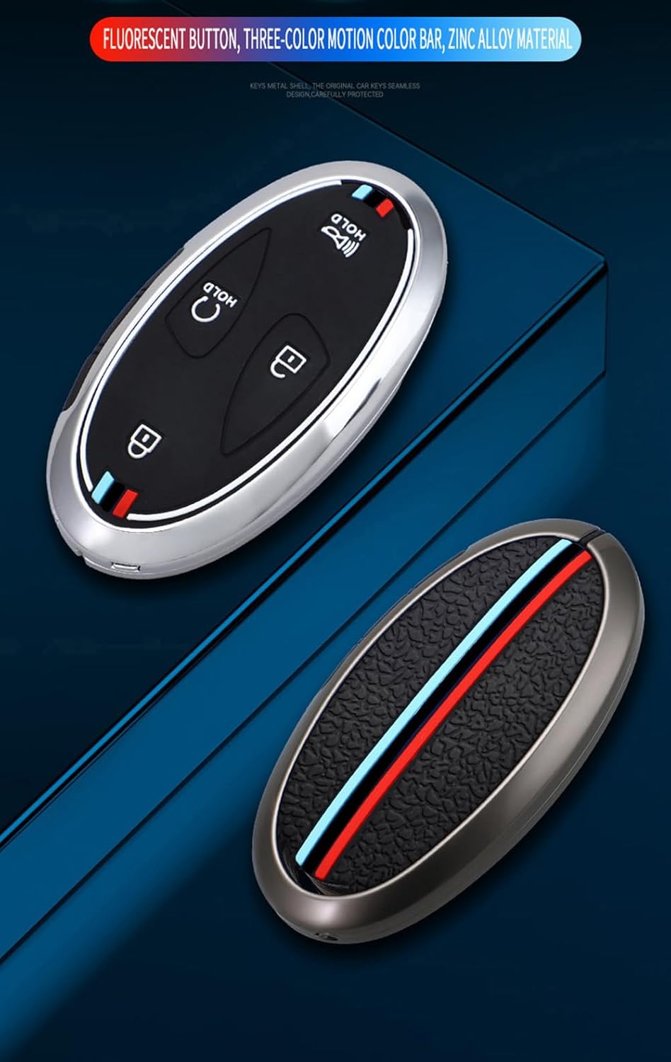 ontto Key Cover Fit for Hyundai 5-button Key Fob,Metal Frame Key Shell Soft Silicone Key Case Stylish Key Fob Holder Fit for Hyundai Ioniq 6 Grandeur GN7 Kona Elantra 2023 2024 Black - Image 3