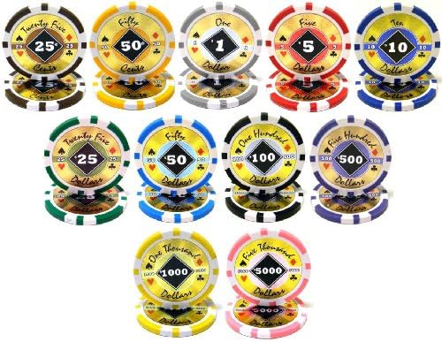 25 Black Diamond Laser 14gm Clay Poker Chips - Choose Chips image 2