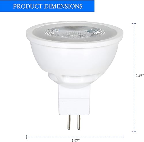 Miniatura 5 de LABORATE LIGHTING MR16, 6.5 W  50 W, bombillas LED, regulables, reemplazo halógeno, blanco cálido, base GU5.3, 500 lúmenes, 80 CRI, ecológico,