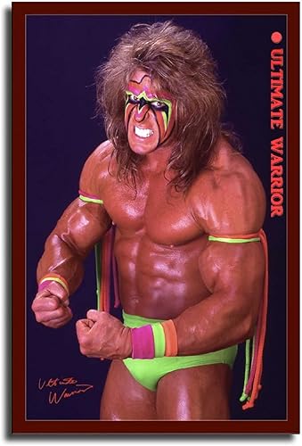 Ultimate Warrior - Póster de los años 80, superestrella de la lucha libre de la vieja escuela, arte de pared retro clásico, decoración de