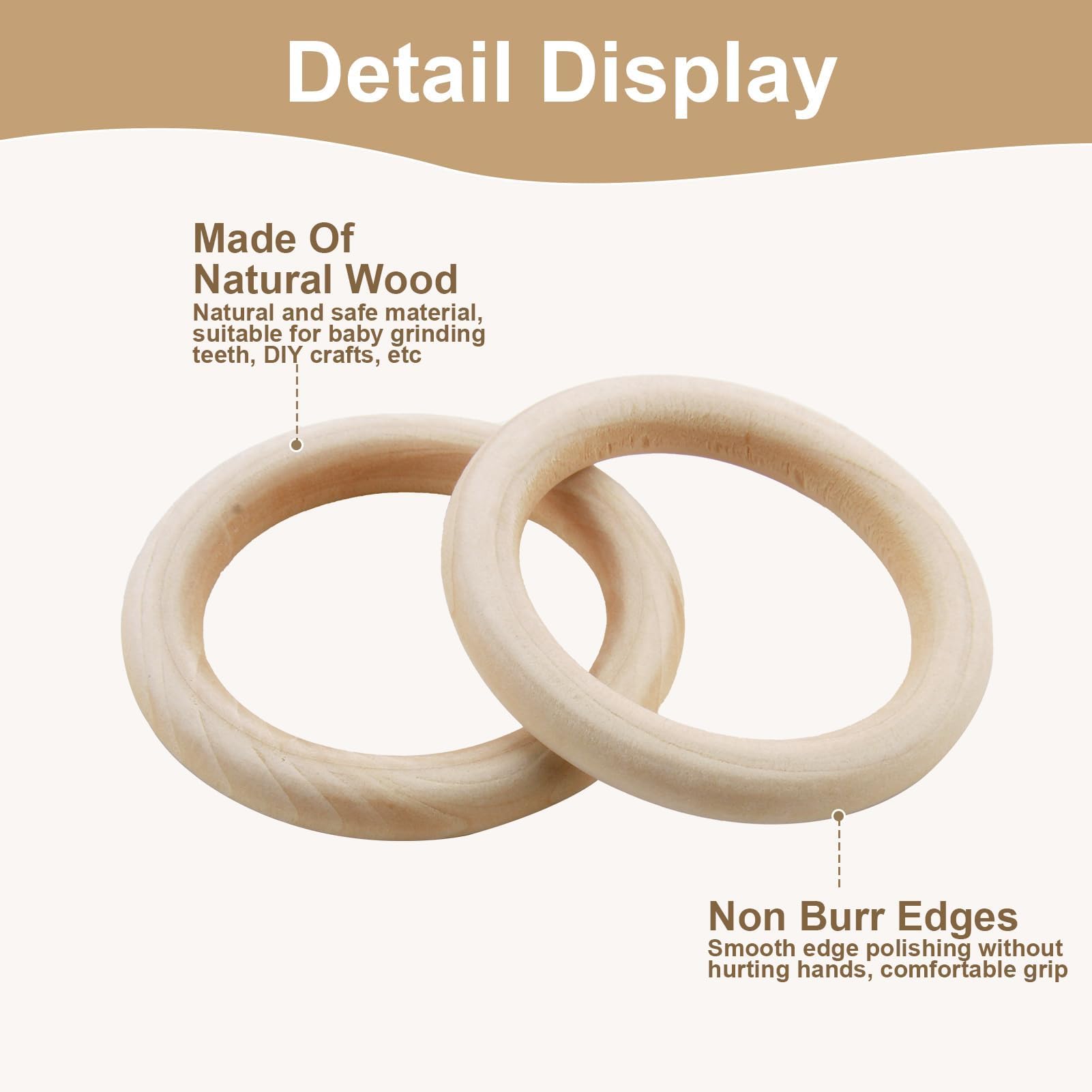 Houten Armbanden Doe-het-zelf 10 Houten Ringen 70 Mm - Natuurlijke Houten Ringen Voor Knutselen, Baby Speelgoed Of Decoratie Houten Ringen Knutselen
