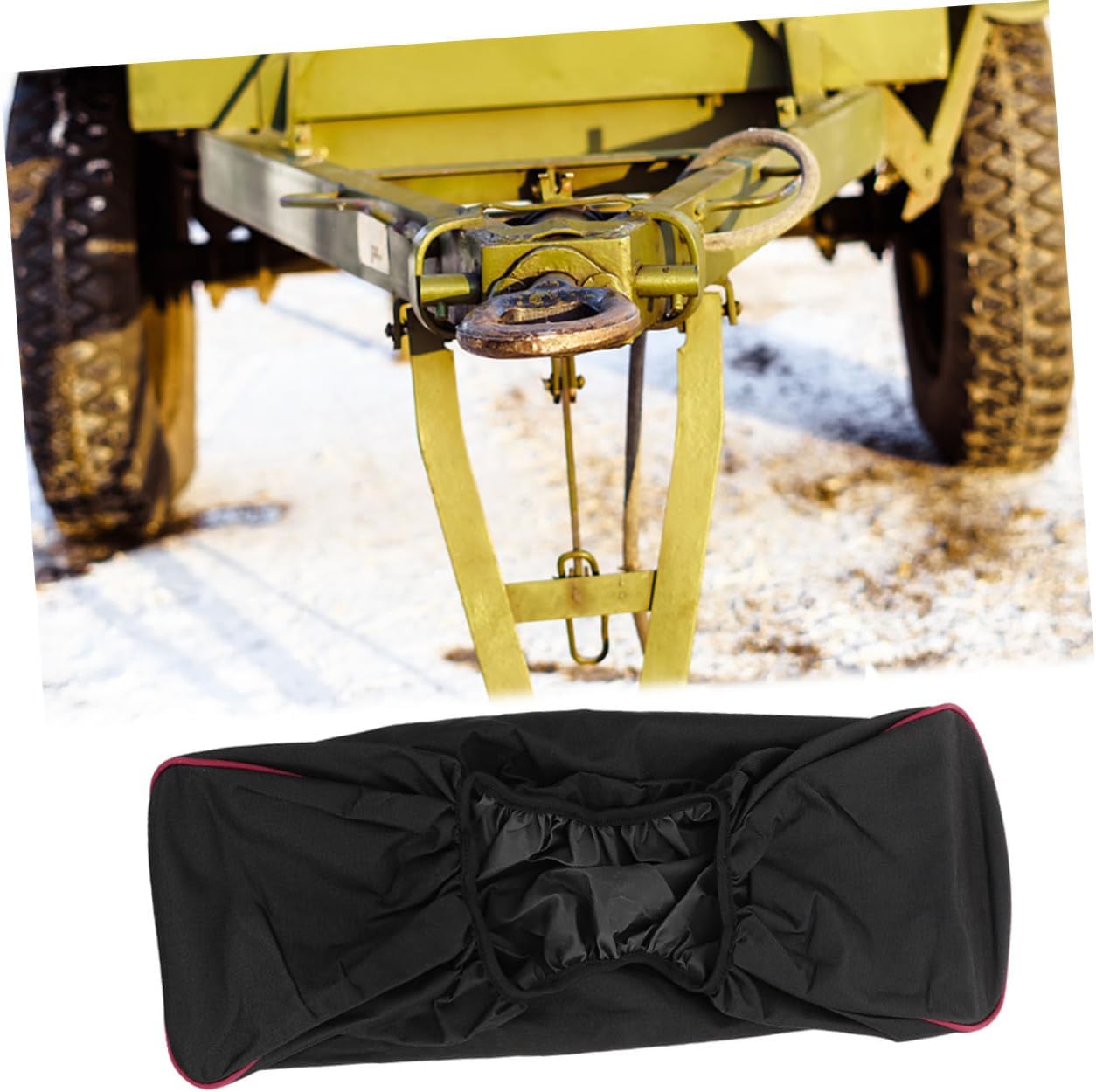 2PCS Waterproof Heavy Duty Winch Covers 600D Oxford Fabric UV Resistant Electric Winch Protection for ATV and Boat Trailers Easy to Install