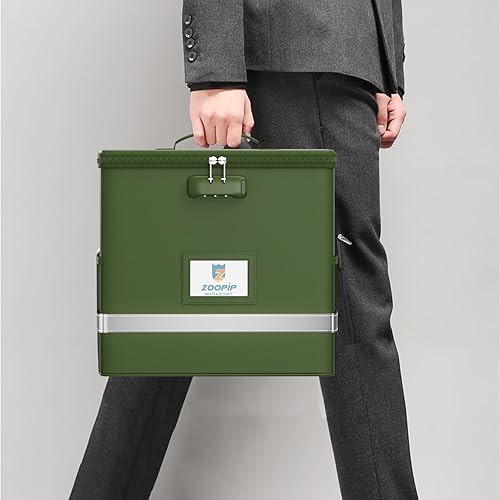 Miniatura 7 de Caja de archivos ignífuga con cerradura, organizador de almacenamiento de caja de documentos, adecuado para colgar carpetas de archivos