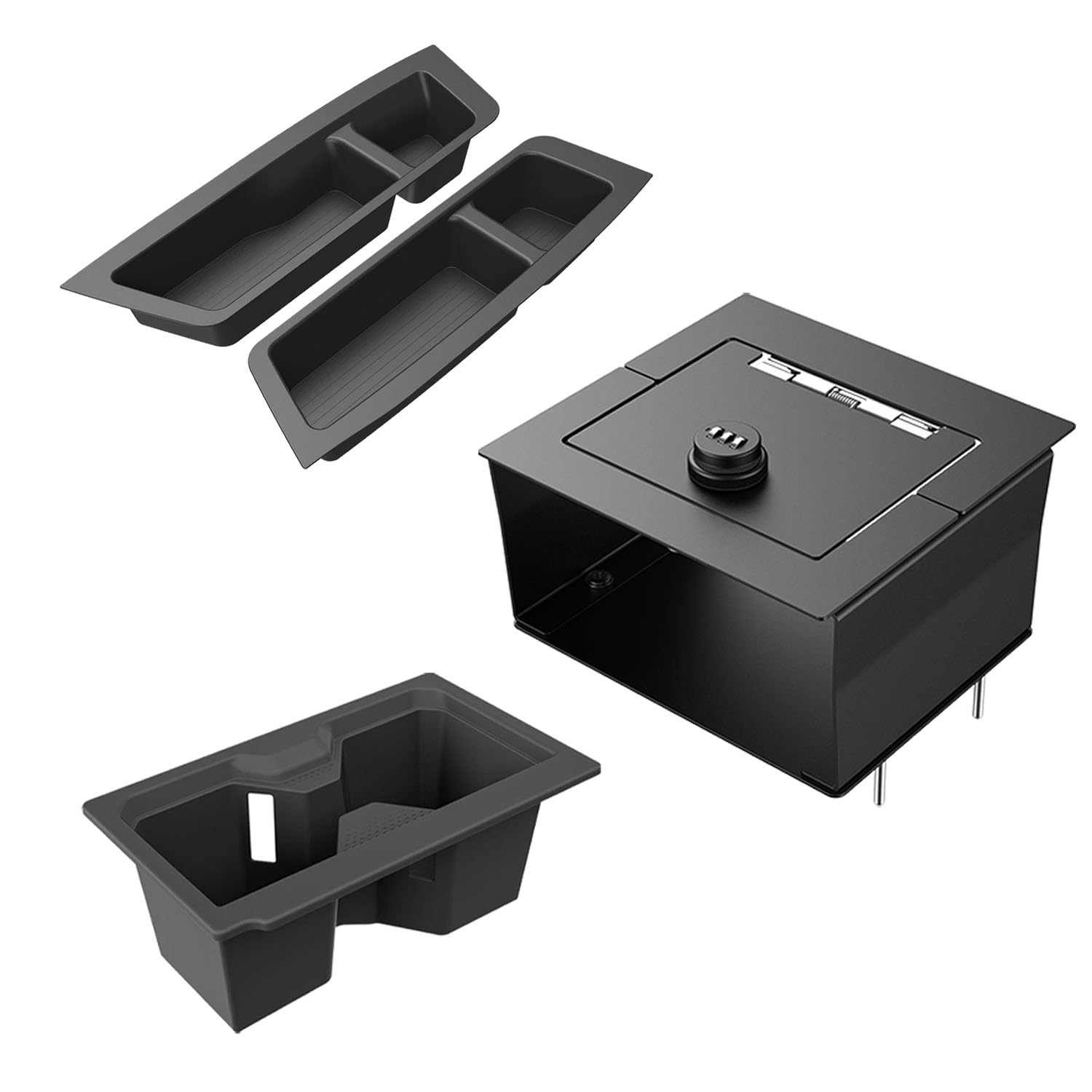 xipoqix 5 Seats Center Console Safe Vault Compatible with 2025 2026 Toyota 4Runner Trunk Cup Holder Drink Holder Organizer Rear Trunk Cup Pad Replacement for 2025 2026 Toyota 4Runner Accessories