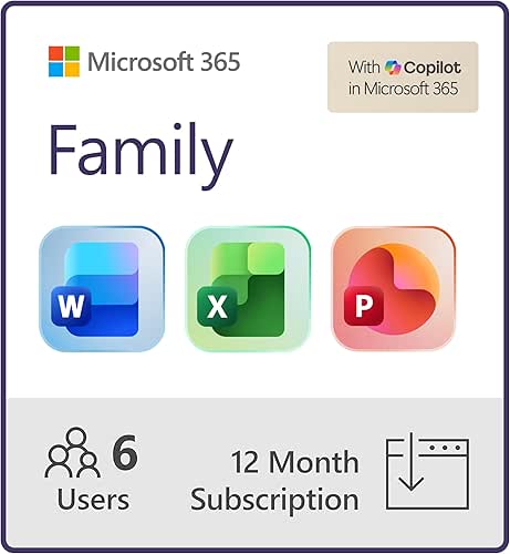 Microsoft 365 Family | 12-Month Subscription | Up to 6