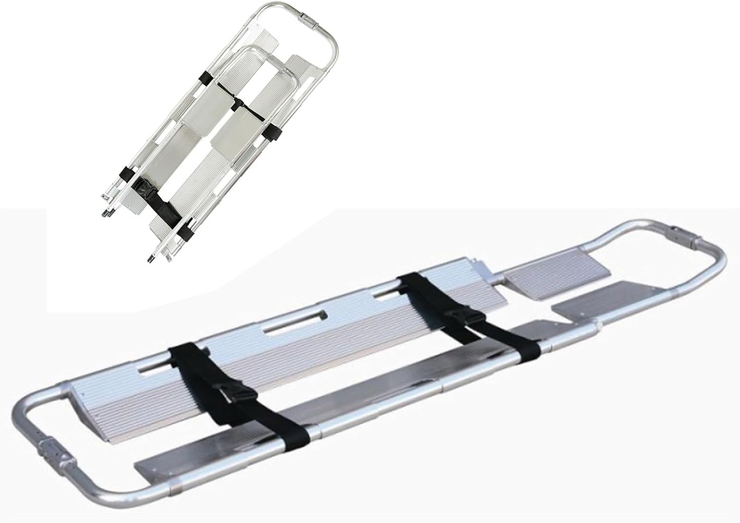 Medical Mover Transport Stretcher, Portable Stretcher for Patient Transport, Aluminum Alloy Stretcher, Folding Stretcher for Medical Emergency, with Safety Straps