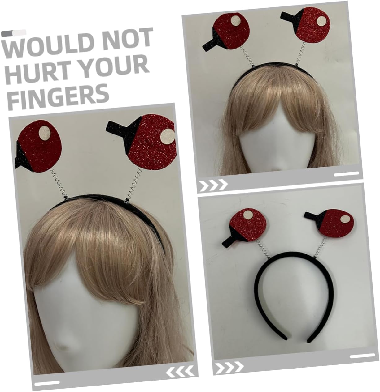 2pcs Table Tennis Racket Headband Sports Party Accessory for Themed Events Birthdays and Carnivals Comfortable Fit for Cute Design for Festive Celebrations image 2