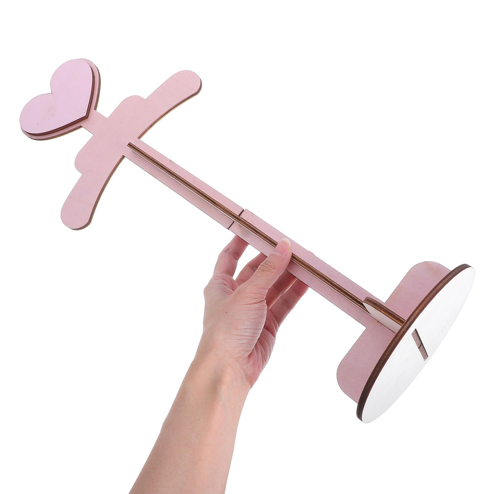 BESTYASH Juego de 2 Perchas Infantiles de Madera Rosa Forma de Corazón, Portátiles y Resistentes, Ideales para Exhibir Camisetas de Ñiño en Nursery o Tiendas